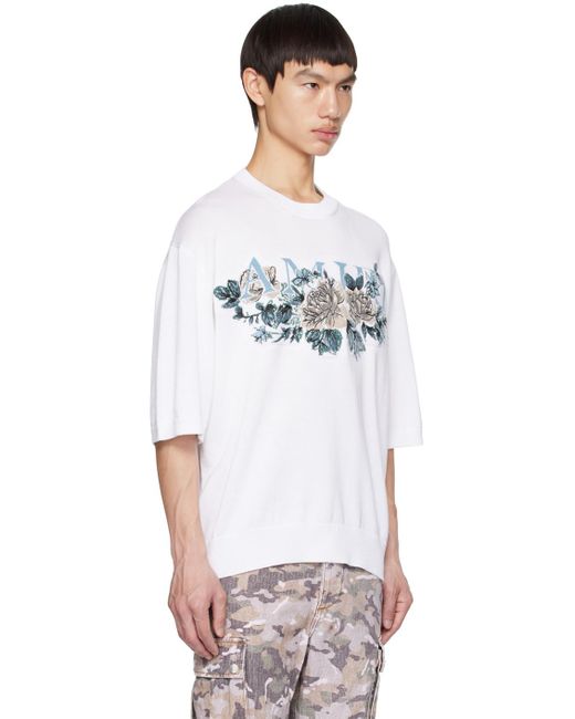 Amiri White Floral T-Shirt for men