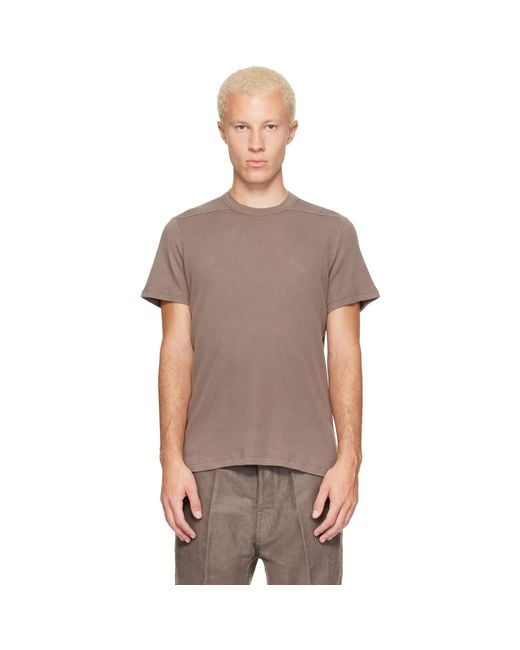 Rick Owens Gray Taupe Tower Short Level T-shirt for men