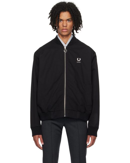 Raf Simons Black Fred Perry Edition Bomber Jacket for men