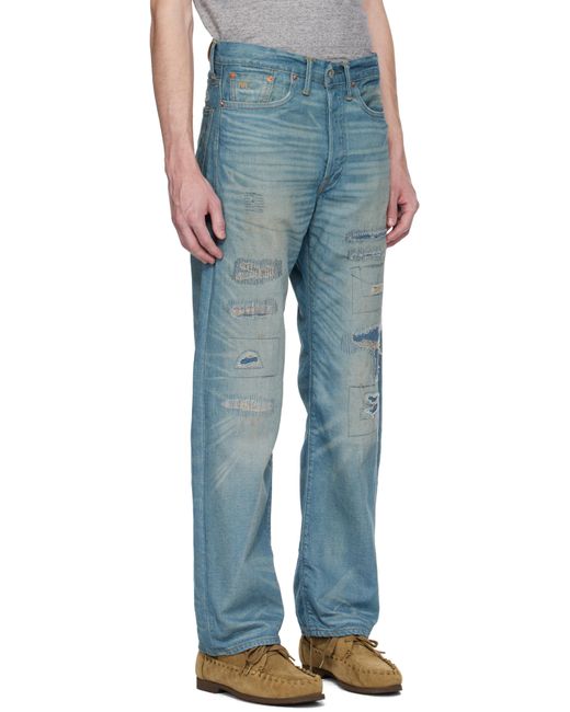 メンズ RRL ブルー Plainfield ファイブポケット セルビッジジーンズ Blue