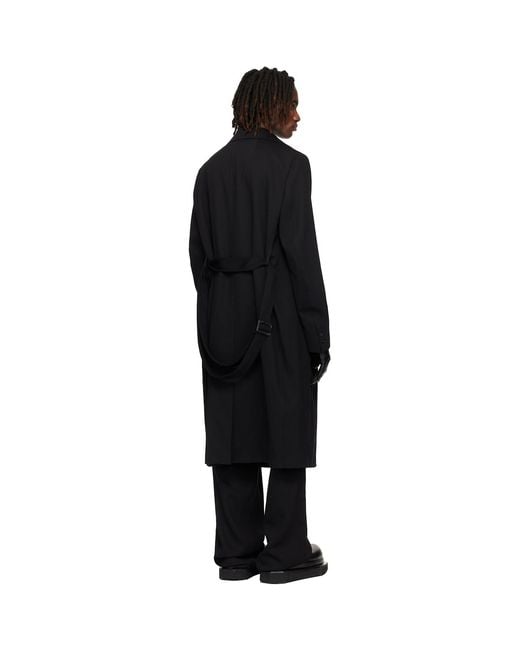 Rick Owens Black Temple Drella Trench Coat for men