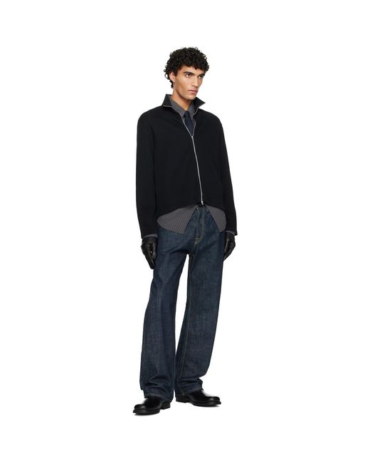 Our Legacy Black Shrunken Fullzip Track Jacket for men