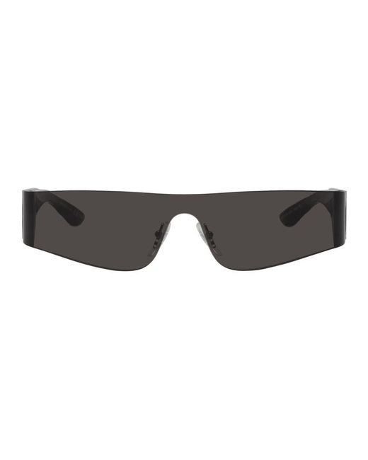 Balenciaga Black Mono Rectangle Sunglasses for Men | Lyst