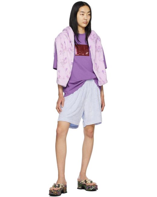 Acne Purple Inflatable Patch T-shirt