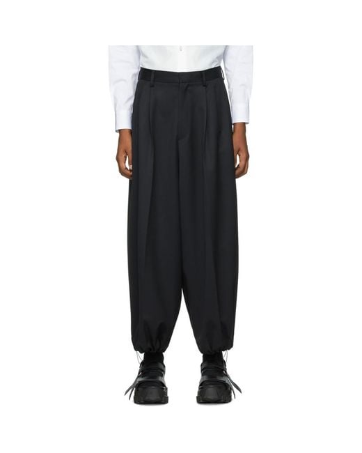 Fumito Ganryu Black Wool Japanese Bontan Pants for Men | Lyst