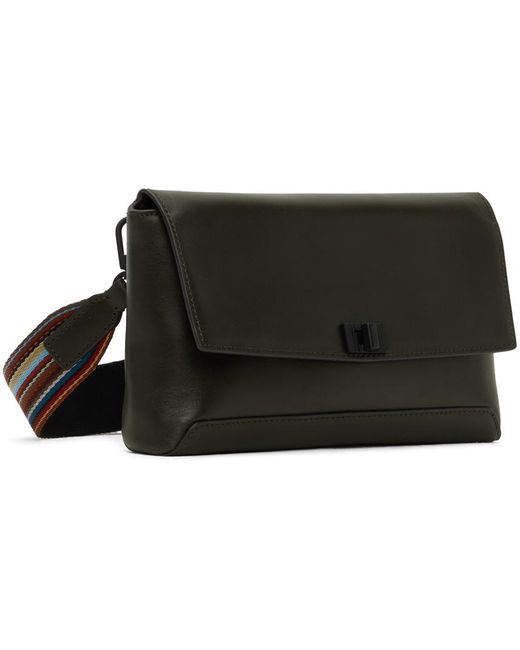 Paul Smith Black Leather Signature Stripe Crossbody Bag for men