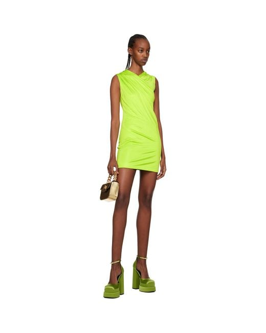Versace Black Green Wrap Minidress