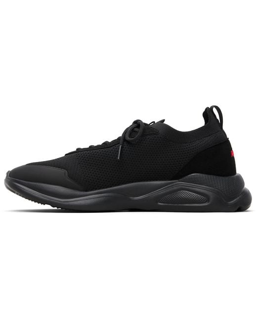 HUGO Black Logo Flag Sneakers for men