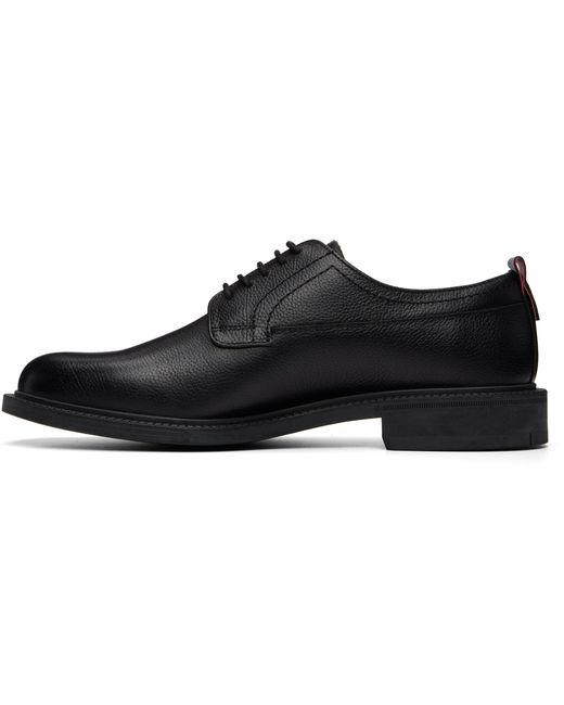 HUGO Black Grained Leather Derbys for men