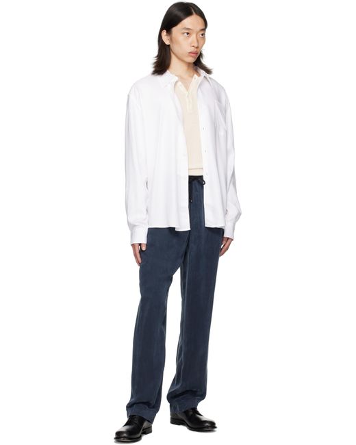 Pantalon Bleu Marine À Cordon Coulissant Dries Van Noten pour homme en coloris Blue