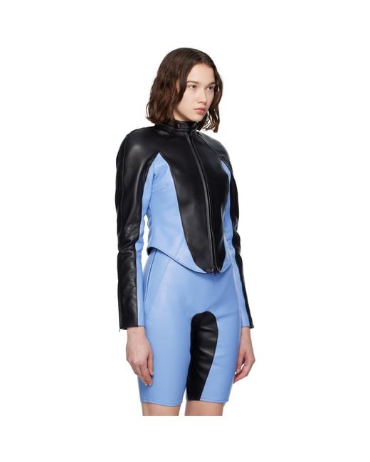 Abra Black Wet Leather Jacket