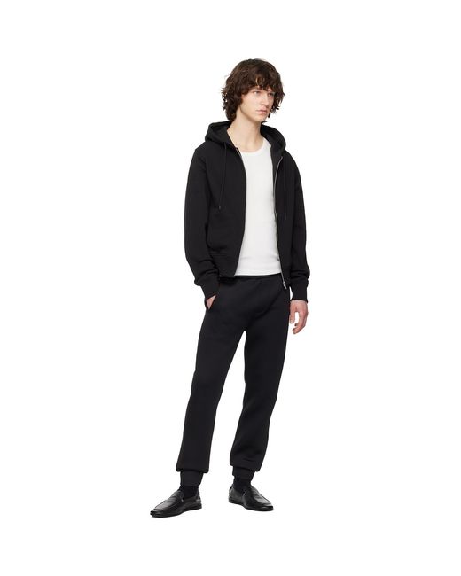 Entire studios Black Slim Zip Up Hoodie for men
