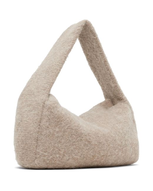 Lauren Manoogian Natural Taupe Knit Baguette Bag