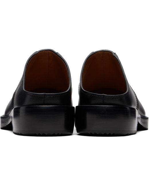 Dries Van Noten Black Leather Clog Loafers for men