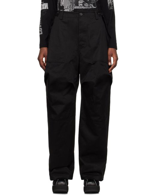 we11done Black Paneled Trousers