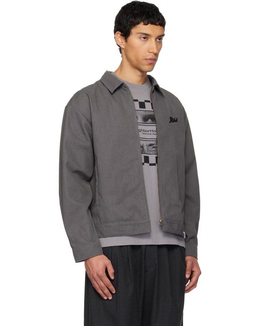 Neighborhood Zip Denim Work Jacket in Gray for Men | Lyst