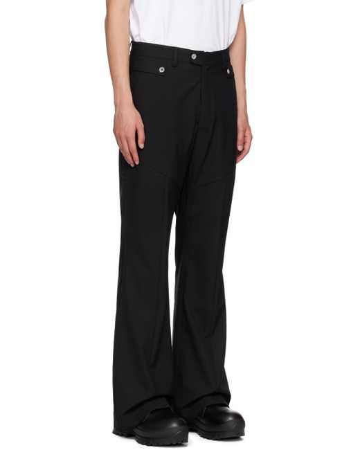 C2H4 Black Wide Leg Cargo Pants for men