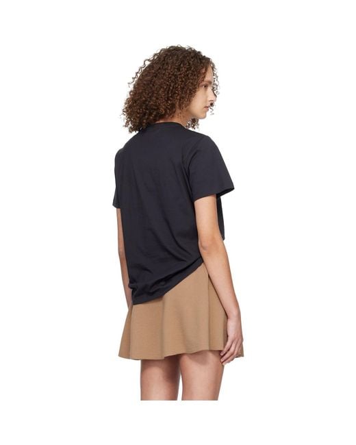 Ganni Black Graphic Cotton T-Shirt