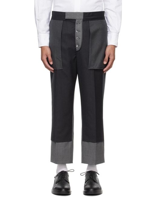 Thom e pantalon déconstruit gris Thom Browne pour homme en coloris Black