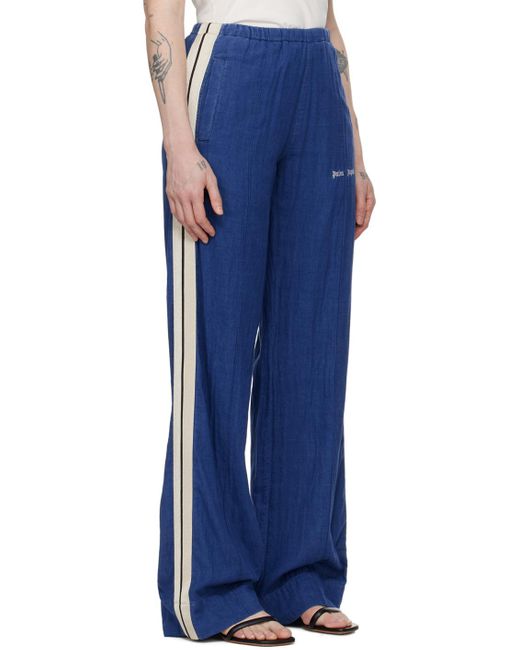 Pantalon de survêtement bleu à logo brodé Palm Angels en coloris Blue
