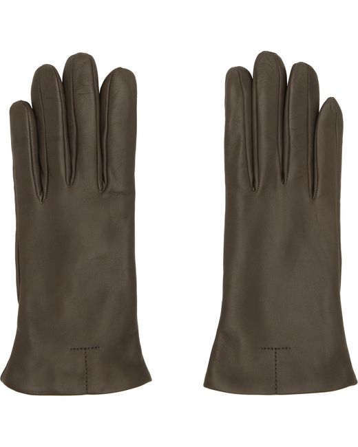 Totême Green Leather Gloves
