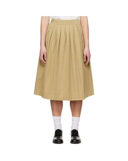 Carter Young Natural Jolie Pleated Midi Skirt