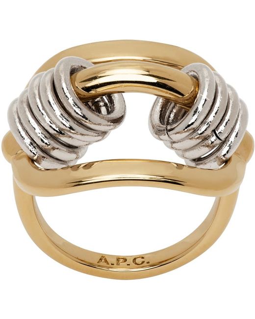 A.P.C. Metallic . Gold Mel Ring