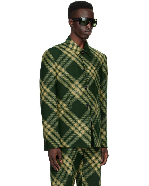 Burberry Green Check Jacket for men