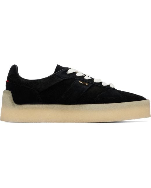 HUGO Black Suede Sneakers for men