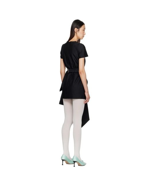 ShuShu/Tong Black Bowknot Patchwork Minidress