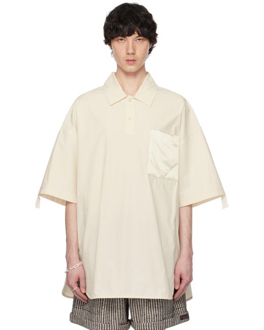メンズ J.W. Anderson オフホワイト キルティングポケット ポロシャツ Natural