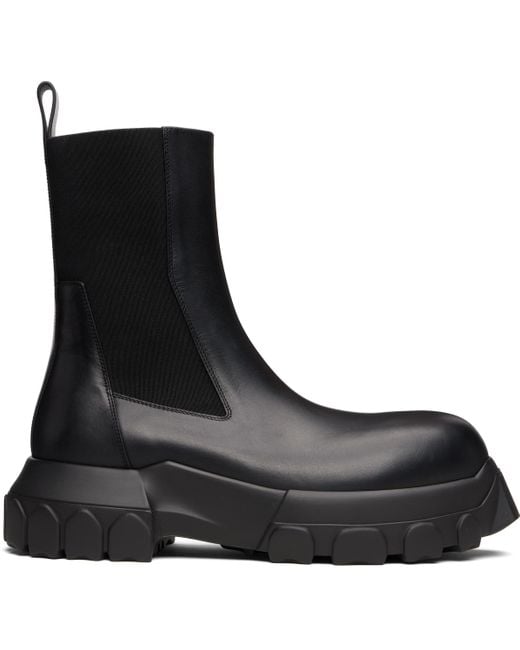 rick owens チェルシーブーツ メンズ Rick Owens ブラック Concordians Beatle Bozo Tractor