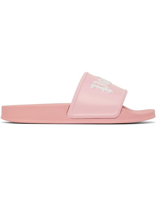 Palm Angels Rubber Pink Pool Slides | Lyst