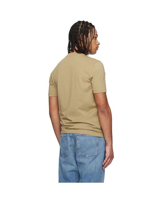 Boss Blue Cotton Jersey Logo Detail T-Shirt for men