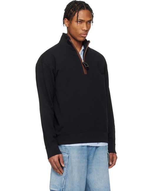 メンズ J.W. Anderson ブラック ハーフジップ プルオーバー Black