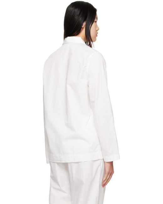Chemise de pyjama à manches longues blanche Tekla en coloris White