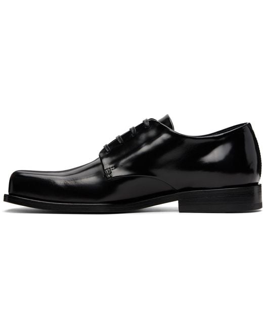 AMI Black Calfskin Leather Derbys for men