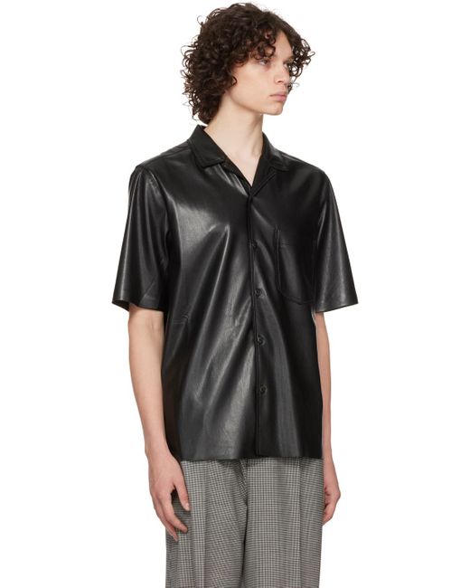 Nanushka Black Bodil Vegan Leather Shirt for men