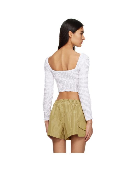 Staud White Eleanora Blouse