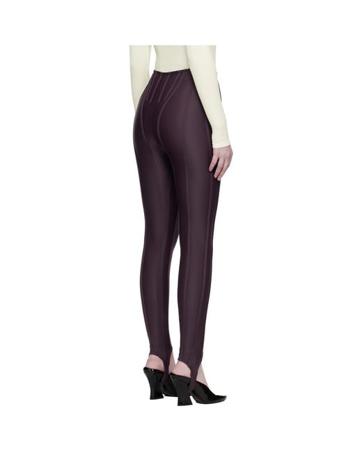 Mugler Blue Burgundy Corseted Leggings
