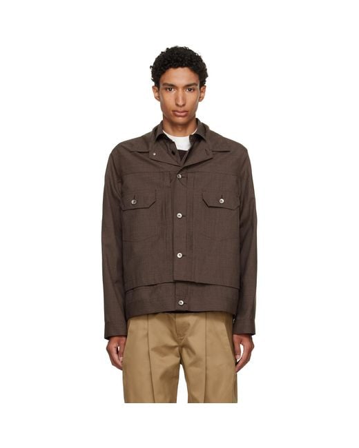 Sacai Brown Suiting Jacket for men