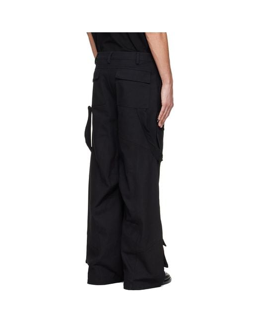 HELIOT EMIL Black Cellulae Cargo Pants for men
