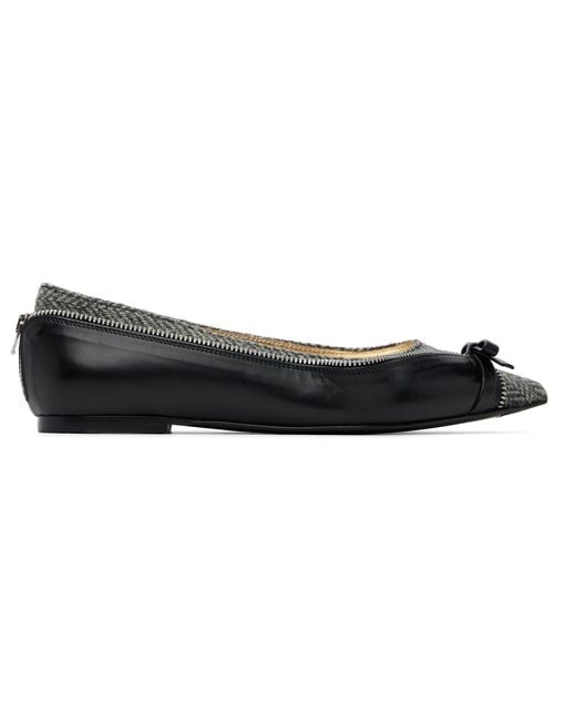 August Barron Black Unzipped Ballerina Flats