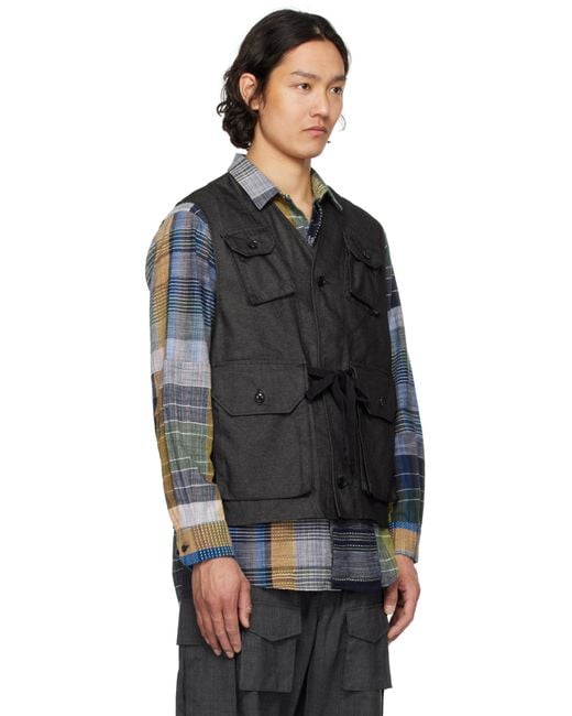 Engineered Garments Black C-1 Denim Vest for men