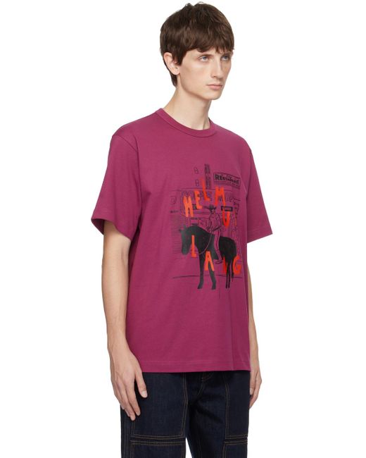 Helmut Lang Red Scribbled T-shirt for men