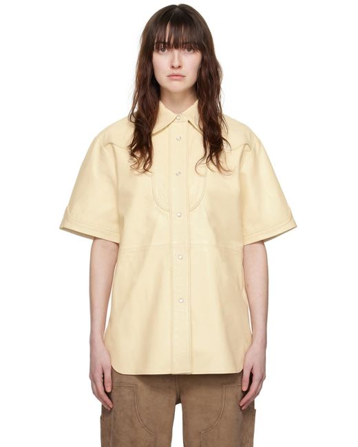 Stand Studio Natural Off-white Saloon Leather Shirt