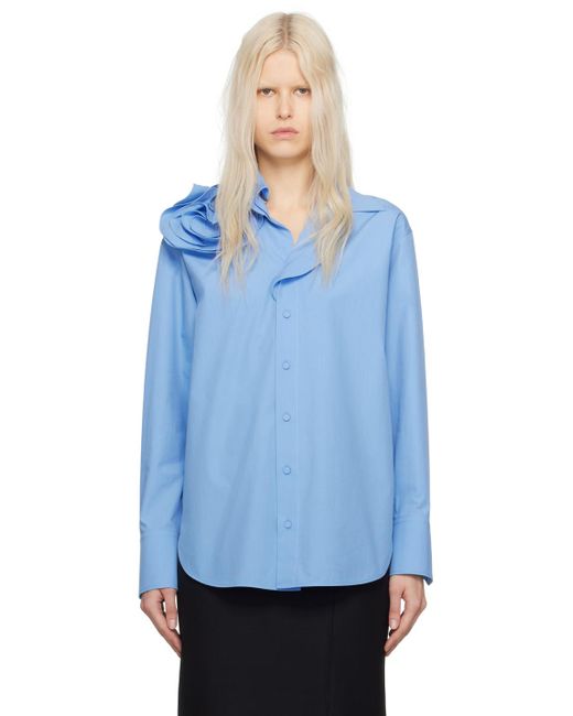 Chemise bleue à appliqué Valentino en coloris Blue