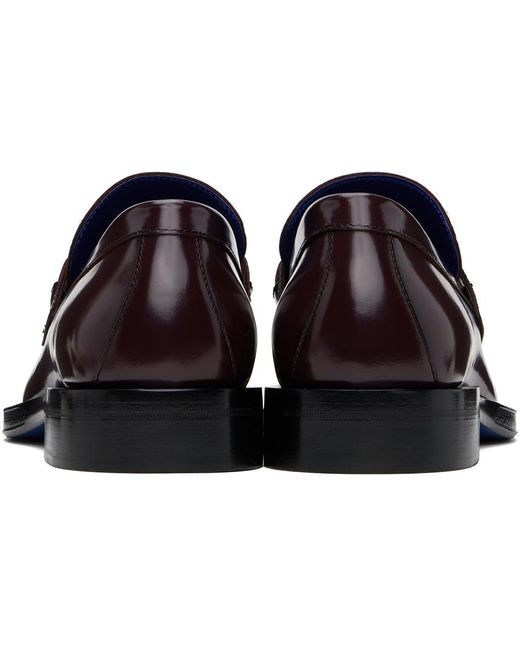 Burberry Black Purple Leather Barbed Loafers for men