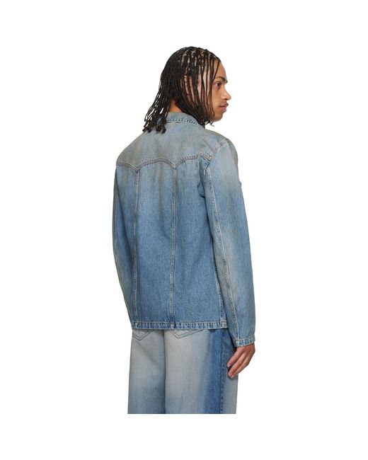 MM6 by Maison Margiela Blue Denim Trucker Jacket for men