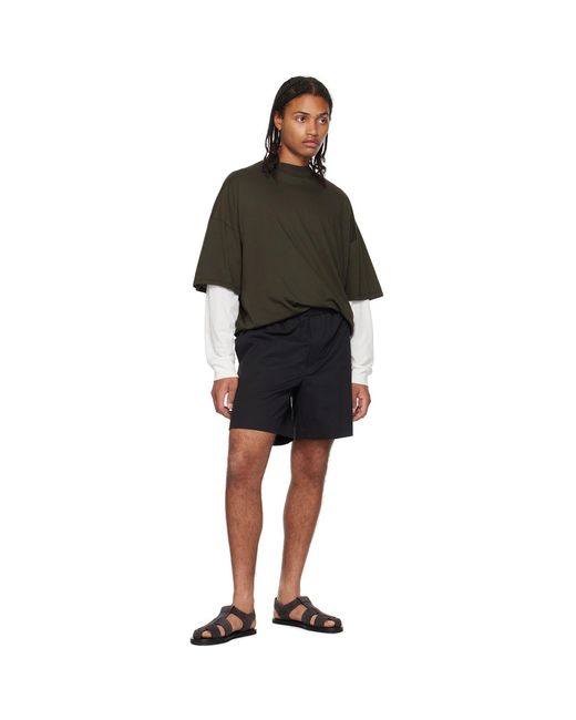 The Row Black Supima Cotton Mock Neck T-Shirt for men